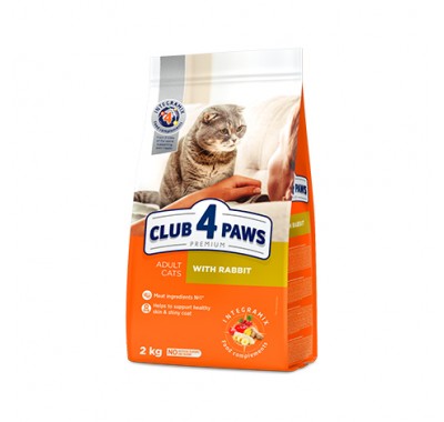 Club 4 Paws Premium сухой корм для взрослых кошек с кроликом 14 кг