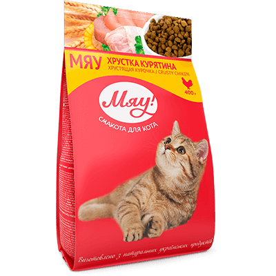 Мяу курка сухий корм для дорослих кішок 14 кг