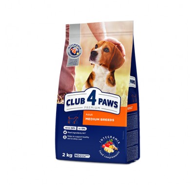 Club 4 Paws Premium сухий корм для дорослих собак середніх порід курка 2 кг