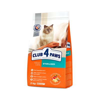 Club 4 Paws Premium Полнорационный сухой корм для взрослых стерилизованных кошек 300 г
