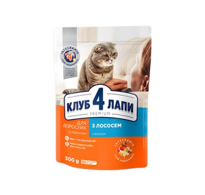 Club 4 Paws Premium Полнорационный сухой корм для взрослых кошек с лососем 14 кг