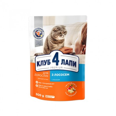 Club 4 Paws Premium Повнораціонний сухий корм для дорослих кішок з лососем 14 кг
