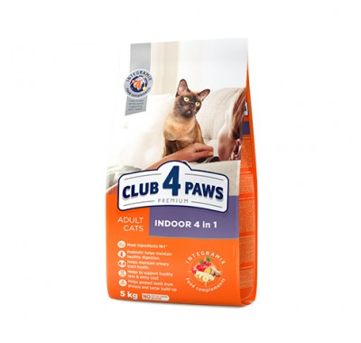 Club 4 Paws Premium сухой корм для взрослых кошек живущих в помещении 900 г