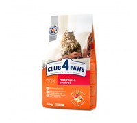 Club 4 Paws Premium сухой корм для взрослых кошек - контроль выведения шерсти 300 г