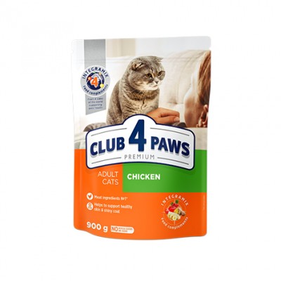 Club 4 Paws Premium сухой корм для взрослых кошек курица 900 г