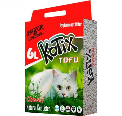 Соєвий наповнювач для котячого лотка на основі тофу KOTIX TOFU Classic 6 л