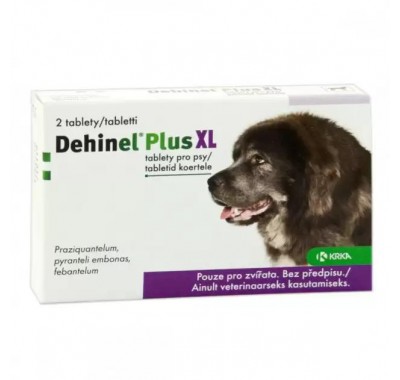 Антигельмінтик зі смаком м'яса для собак великих порід Dehinel Plus XL (Дехінел Плюс XL) 2шт