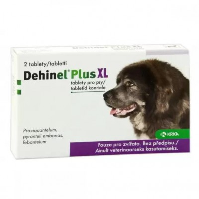 Антигельмінтик зі смаком м'яса для собак великих порід Dehinel Plus XL (Дехінел Плюс XL) 2шт