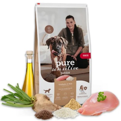 Сухий корм Mera Pure Sensitive Junior Truthan & Reis для цуценят з індичкою та рисом 1 кг 56981 