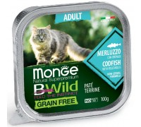 Вологий корм MONGE CAT BWILD GR.FREE WET Adult тріска з овочами 100 г 70012867