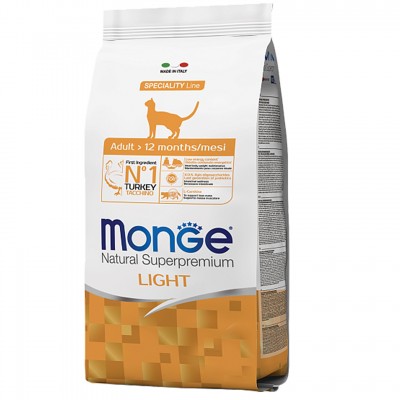 Сухий корм для кішок Monge Cat Light з індичкою 1,5 кг 70005548