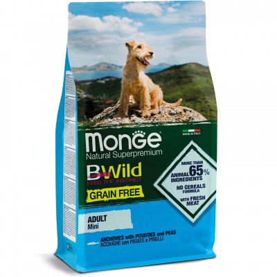 Сухий корм для собак Monge Dog Bwild Gr. Free Mini анчоус 2,5 кг 70004725