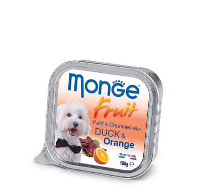 Вологий корм Monge Dog Fruit з качкою та апельсином 100 г 70013239