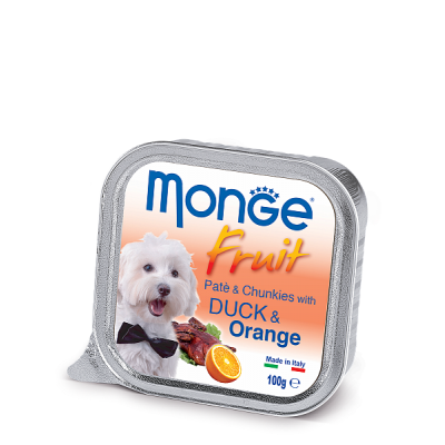Вологий корм Monge Dog Fruit з качкою та апельсином 100 г 70013239