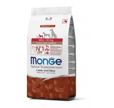 Сухий корм для цуценят дрібних порід Monge Dog Mini Puppy & Junior ягня з рисом 2,5 кг 70011525