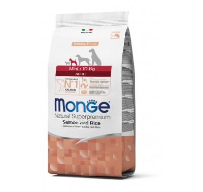 Сухой корм для собак мелких пород Monge Dog Mini Adult лосось с рисом 2,5 кг 70011570