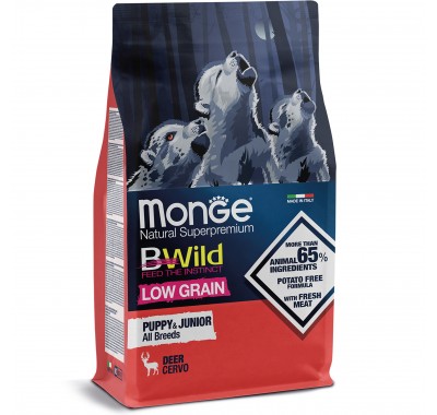 Сухий корм для собак Monge Dog Bwild Low Grain Puppy & Junior оленина 2,5 кг 70011853