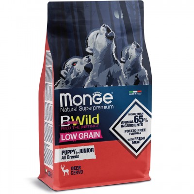 Сухий корм для собак Monge Dog Bwild Low Grain Puppy & Junior оленина 2,5 кг 70011853