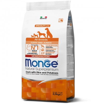Сухий корм для собак Monge Puppy & Junior качка з рисом 2,5 кг 70011037