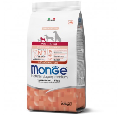 Сухий корм для собак Monge Dog Mini Puppy & Junior лосось з рисом 2,5 кг 70011051