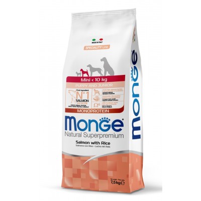 Сухий корм для собак Monge Dog Mini Puppy & Junior лосось з рисом 7,5 кг 70011068