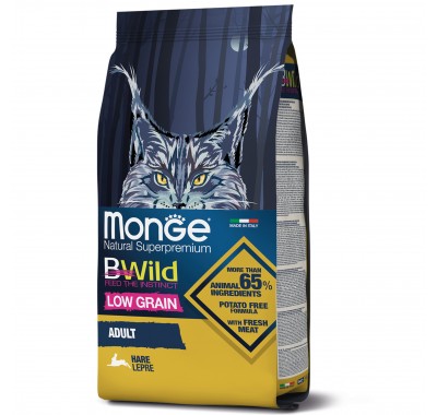 Сухий корм для кішок Monge Cat Bwild Low Grain м'ясо зайця 1,5 кг 70012003