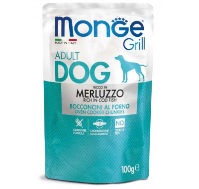 Вологий корм для собак Monge Dog Grill з тріскою 100 г 70013130