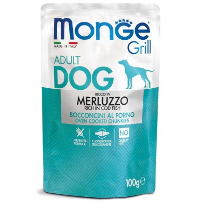 Вологий корм для собак Monge Dog Grill з тріскою 100 г 70013130