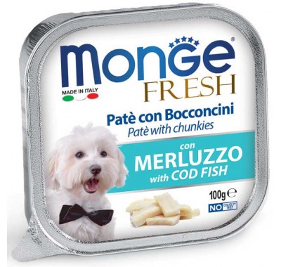 Влажный корм Monge Dog Fresh c треской 100 г 70013109