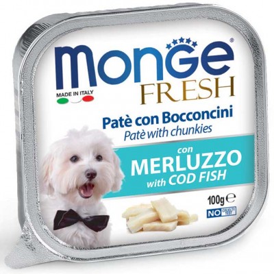 Вологий корм Monge Dog Fresh c тріскою 100 г 70013109