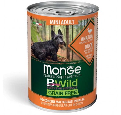 Вологий корм для собак Monge Dog Wet Mini Adult качка, гарбуз та цукіні 400 г 70012638