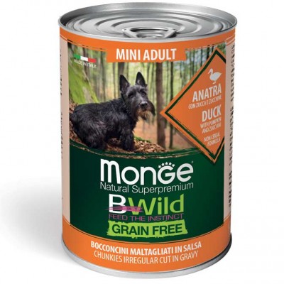 Вологий корм для собак Monge Dog Wet Mini Adult качка, гарбуз та цукіні 400 г 70012638