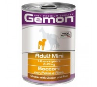 Вологий корм Gemon Dog Wet Mini Adult шматочки з куркою та рисом 415 г 70387873
