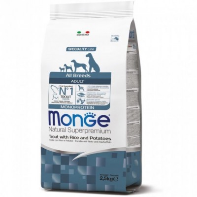 Сухий корм для собак Monge Dog All breeds Adult форель 2,5 кг 70011334