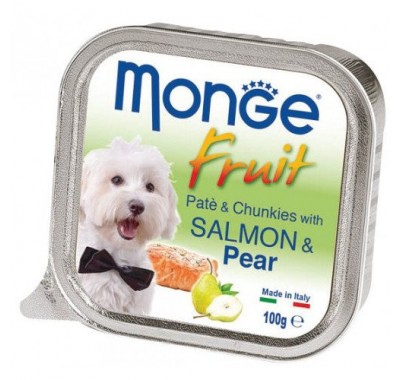 Вологий корм для собак Monge Dog Fruit з лососем та грушею 100 г 70013246