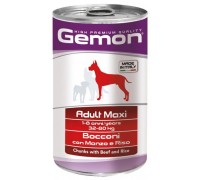 Вологий корм Gemon Dog Wet Maxi Adult шматочки з яловичиною та рисом 1,25 кг 70387903