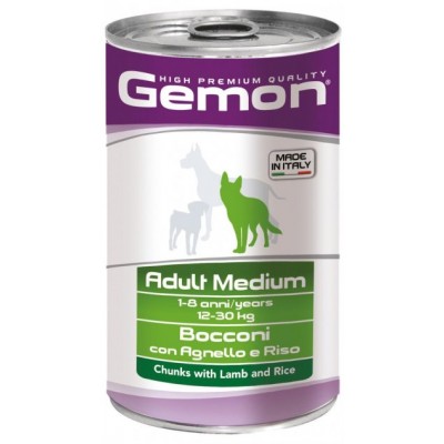 Вологий корм Gemon Dog Wet Medium Adult шматочки з ягнятком та рисом 1,25 кг 70387910