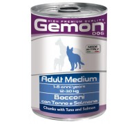 Вологий корм Gemon Dog Wet Medium Adult шматочки з тунцем та лососем 415 г 70387880