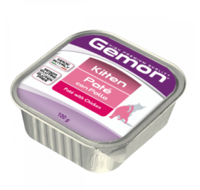 Влажный корм Gemon Cat Wet Kitten паштет с курицей 100 г 70300803