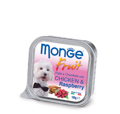 Влажный корм для собак Monge Dog Fruit с курицей и малиной 100 г 70013215