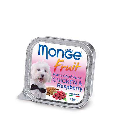 Вологий корм для собак Monge Dog Fruit з куркою та малиною 100 г 70013215