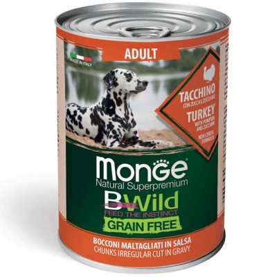 Вологий корм для собак Monge Dog Wet Adult індичка, гарбуз та цукіні 400 г 70012645