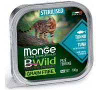 Вологий корм MONGE CAT BWILD GR.FREE WET Sterilised тунець з овочами 100 г 70012898