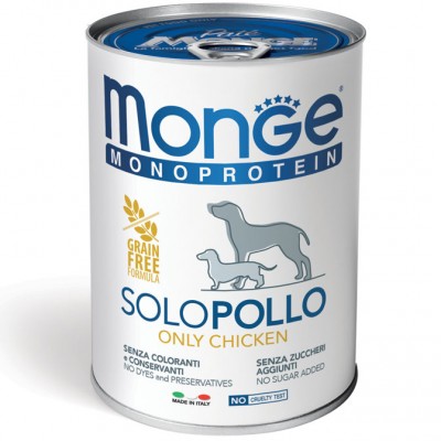 Вологий корм для собак Monge Dog Solo 100% курка 400 г 70014212