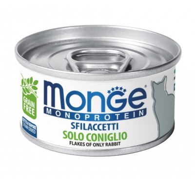 Влажный корм Monge Cat Monoprotein мясные хлопья кролик 80 г 70007177