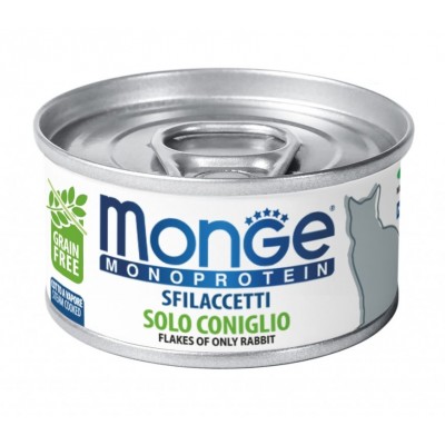 Вологий корм Monge Cat Monoprotein м'ясні пластівці кролик 80 г 70007177
