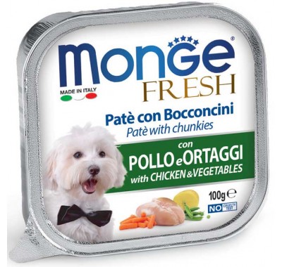 Вологий корм Monge Dog Fresh курка з овочами 100 г 70013031