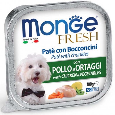 Вологий корм Monge Dog Fresh курка з овочами 100 г 70013031