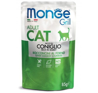 Вологий корм для кішок Monge Cat Grill Adult кролик 85 г 70013611