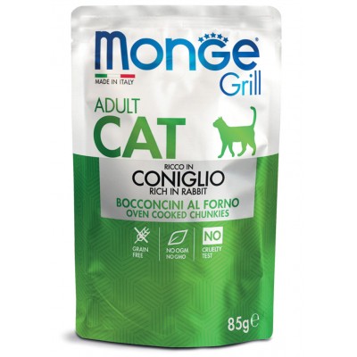 Вологий корм для кішок Monge Cat Grill Adult кролик 85 г 70013611